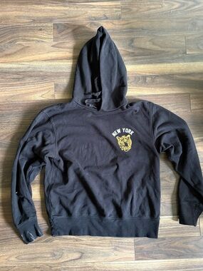 rag & bone Black Hoodie with Yellow Tiger Graphic